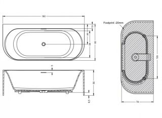 Ванна из искусственного камня Riho Valor B2W B131001105 180x80см белый